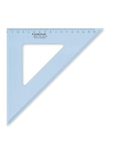   STAEDTLER Háromszög vonalzó, műanyag, 45°, 16 cm, STAEDTLER "Mars 567", átlátszó kék
