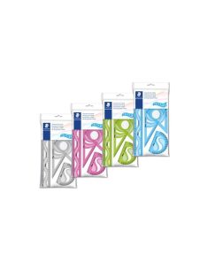   STAEDTLER Vonalzókészlet, műanyag, hajlítható, 4 darabos, STAEDTLER "569 PB", vegyes színek