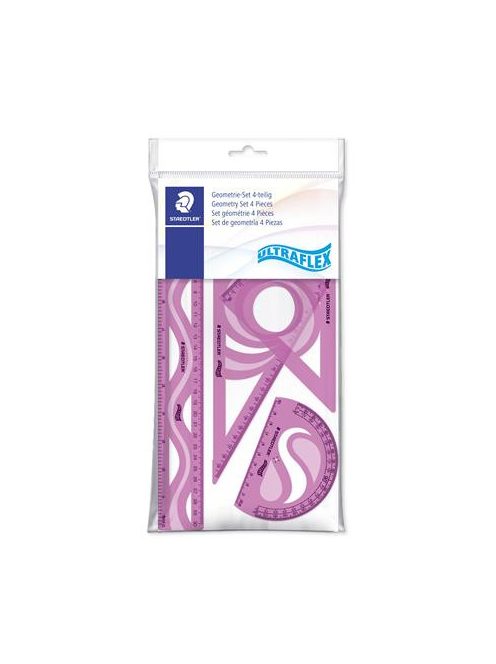 STAEDTLER Vonalzókészlet, műanyag, hajlítható, 4 darabos, STAEDTLER "569 PB", vegyes színek