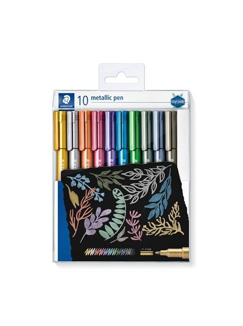 STAEDTLER Dekormarker készlet, 1-2 mm, kúpos, STAEDTLER "8323", 10 különböző szín