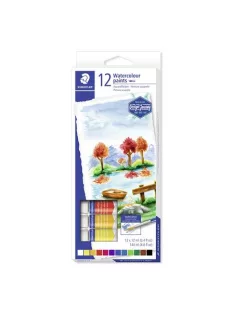   STAEDTLER Akvarell festék, tubusos, STAEDTLER "8880", 12 különböző szín