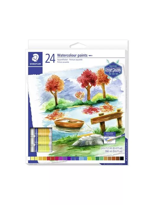 STAEDTLER Akvarell festék, tubusos, STAEDTLER "8880", 24 különböző szín