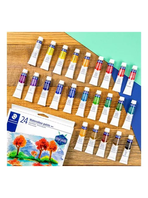 STAEDTLER Akvarell festék, tubusos, STAEDTLER "8880", 24 különböző szín