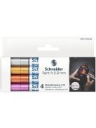 SCHNEIDER Metálfényű marker készlet, 0,8 mm, SCHNEIDER "Paint-It 010", 4 különböző szín