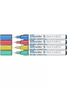 SCHNEIDER Akrilmarker készlet, 0,8 mm, SCHNEIDER "Paint-It 010", 4 különböző metálszín