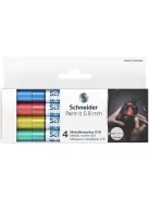 SCHNEIDER Akrilmarker készlet, 0,8 mm, SCHNEIDER "Paint-It 010", 4 különböző metálszín