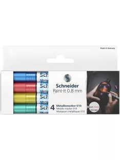   SCHNEIDER Akrilmarker készlet, 0,8 mm, SCHNEIDER "Paint-It 010", 4 különböző metálszín