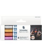 SCHNEIDER Metálfényű marker készlet, 2 mm, SCHNEIDER "Paint-It 011", 4 különböző szín