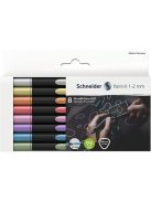 SCHNEIDER Metálfényű filctoll készlet, 1-2 mm, SCHNEIDER "Paint-It 020", 8 különböző szín