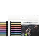 SCHNEIDER Metálfényű filctoll készlet, 1-2 mm, SCHNEIDER "Paint-It 020", 8 különböző szín