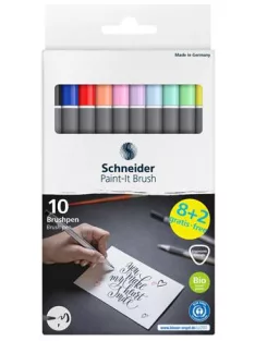   SCHNEIDER Ecsetirón készlet, hajlékony heggyel, SCHNEIDER "Paint-It 070", 10 különböző szín