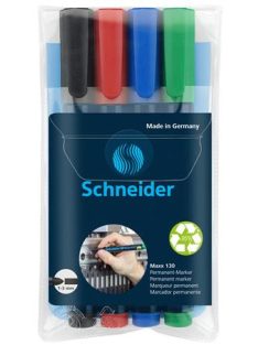   SCHNEIDER Alkoholos marker készlet, 1-3 mm, kúpos, SCHNEIDER "Maxx 130", 4 különböző szín
