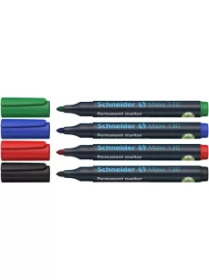   SCHNEIDER Alkoholos marker készlet, 1-3 mm, kúpos, SCHNEIDER "Maxx 130", 4 különböző szín