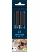 SCHNEIDER Alkoholos marker készlet, OHP, 0,4 mm, SCHNEIDER "Maxx 220 S", 4 különböző szín