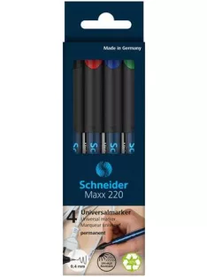   SCHNEIDER Alkoholos marker készlet, OHP, 0,4 mm, SCHNEIDER "Maxx 220 S", 4 különböző szín