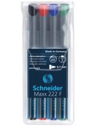 SCHNEIDER Alkoholos marker készlet, OHP, 0,7 mm, SCHNEIDER "Maxx 222 F", 4 különböző szín