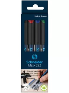   SCHNEIDER Alkoholos marker készlet, OHP, 0,7 mm, SCHNEIDER "Maxx 222 F", 4 különböző szín