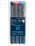 SCHNEIDER Alkoholos marker készlet, OHP, 1 mm, SCHNEIDER "Maxx 224 M", 4 különböző szín