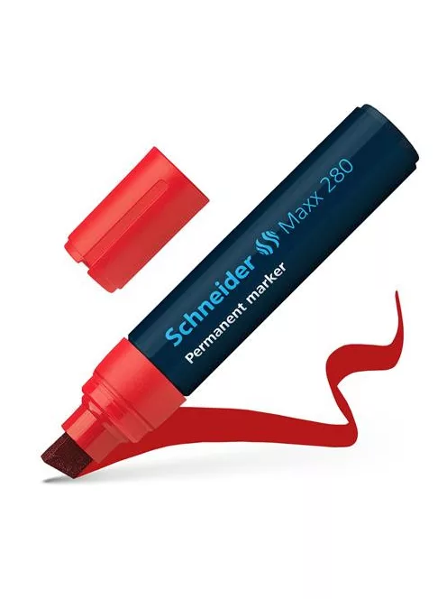 SCHNEIDER Alkoholos marker, 4-12 mm, vágott, SCHNEIDER "Maxx 280", piros