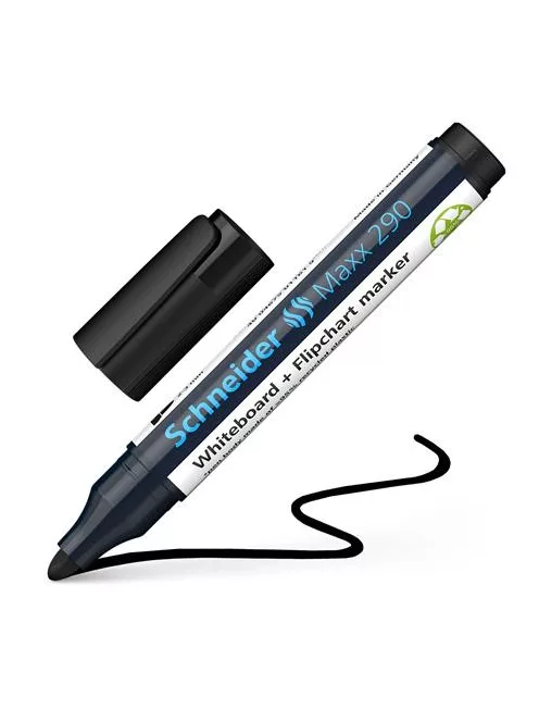 SCHNEIDER Tábla- és flipchart marker, 2-3 mm, kúpos, SCHNEIDER "Maxx 290", fekete