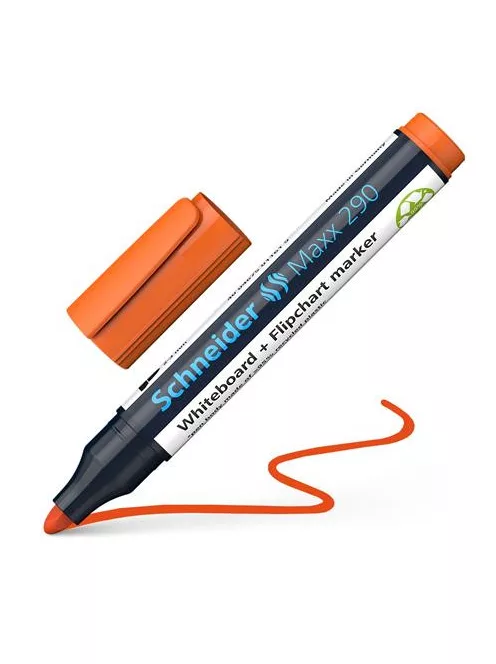 SCHNEIDER Tábla- és flipchart marker, 2-3 mm, kúpos, SCHNEIDER "Maxx 290", narancssárga