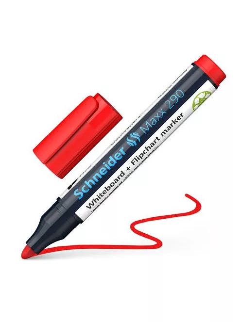 SCHNEIDER Tábla- és flipchart marker, 2-3 mm, kúpos, SCHNEIDER "Maxx 290", piros