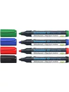 SCHNEIDER Tábla- és flipchart marker készlet, 2-3 mm, kúpos, SCHNEIDER "Maxx 290", 4 különböző szín