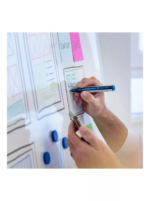 SCHNEIDER Tábla- és flipchart marker készlet, 2-3 mm, kúpos, SCHNEIDER "Maxx 290", 4 különböző szín