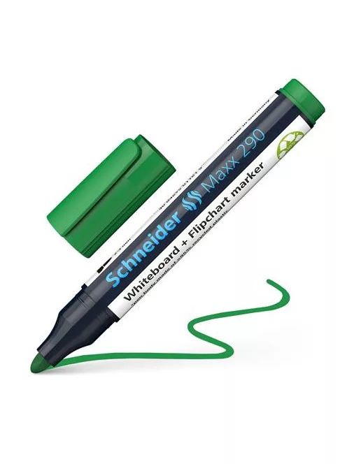 SCHNEIDER Tábla- és flipchart marker, 2-3 mm, kúpos, SCHNEIDER "Maxx 290", zöld