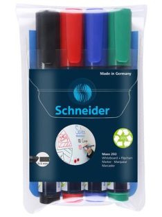   SCHNEIDER Tábla- és flipchart marker készlet, 2-5 mm, vágott, SCHNEIDER "Maxx 293", 4 különböző szín