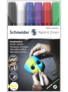 SCHNEIDER Dekormarker készlet, akril, 2 mm, SCHNEIDER "Paint-It 310", 6 különböző szín