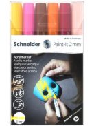 SCHNEIDER Dekormarker készlet, akril, 2 mm, SCHNEIDER "Paint-It 310", 6 különböző szín