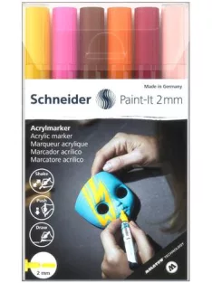   SCHNEIDER Dekormarker készlet, akril, 2 mm, SCHNEIDER "Paint-It 310", 6 különböző szín