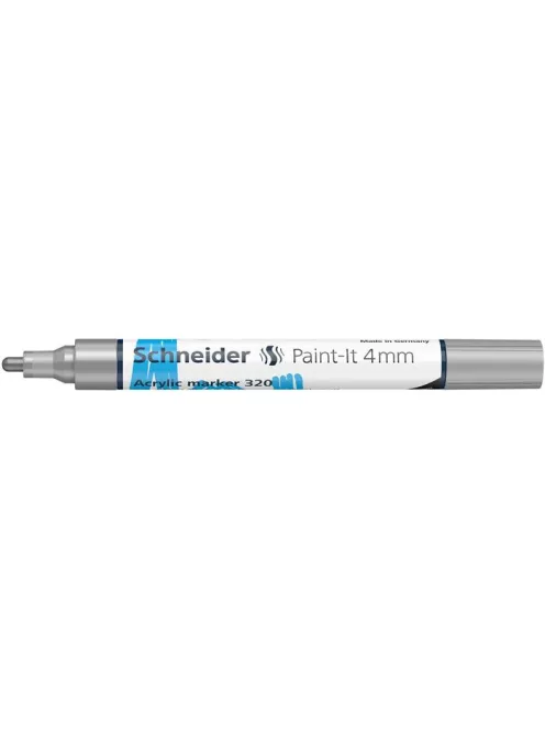 SCHNEIDER Dekormarker, akril, 4 mm, SCHNEIDER "Paint-It 320", ezüst