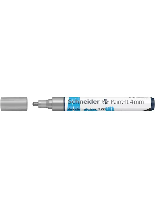 SCHNEIDER Dekormarker, akril, 4 mm, SCHNEIDER "Paint-It 320", ezüst