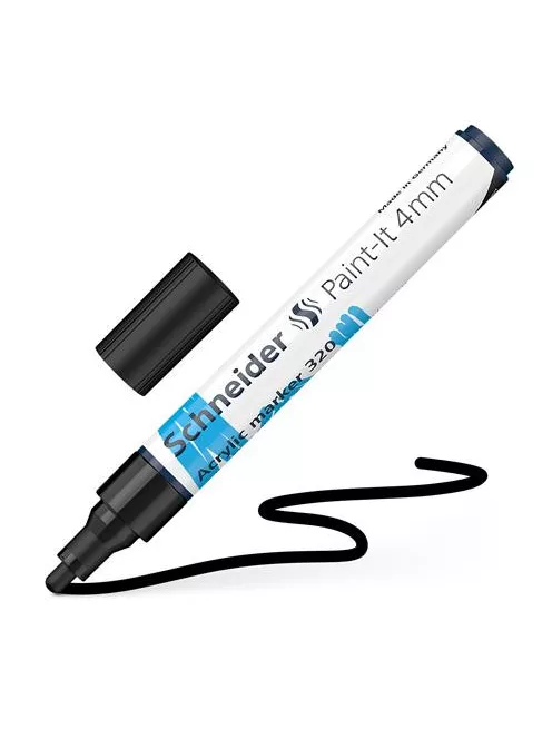 SCHNEIDER Dekormarker, akril, 4 mm, SCHNEIDER "Paint-It 320", fekete