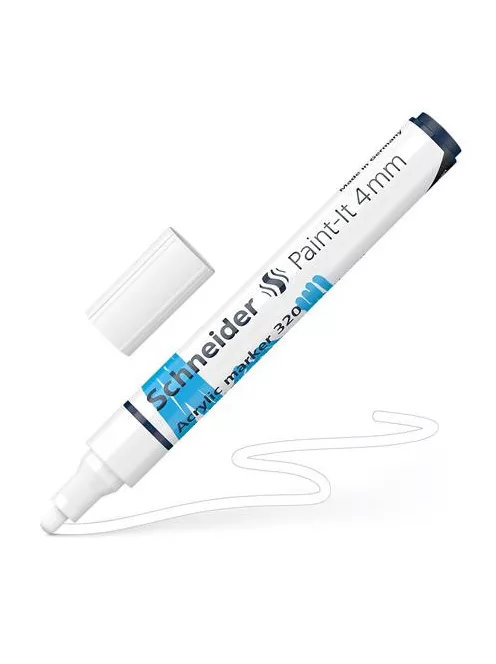 SCHNEIDER Dekormarker, akril, 4 mm, SCHNEIDER "Paint-It 320", fehér