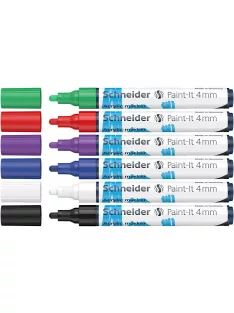   SCHNEIDER Dekormarker készlet, akril, 4 mm, SCHNEIDER "Paint-It 320", 6 különböző szín