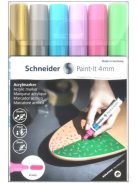 SCHNEIDER Dekormarker készlet, akril, 4 mm, SCHNEIDER "Paint-It 320", 6 különböző szín