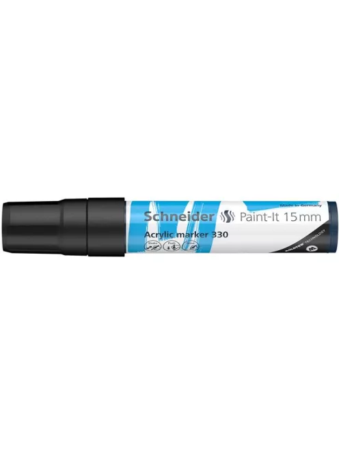 SCHNEIDER Dekormarker, akril, 15 mm, SCHNEIDER "Paint-It 330", fekete