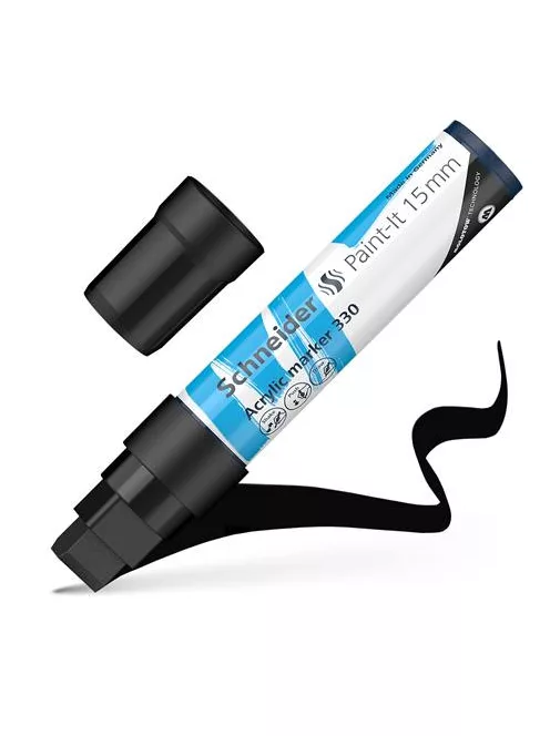 SCHNEIDER Dekormarker, akril, 15 mm, SCHNEIDER "Paint-It 330", fekete