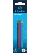 SCHNEIDER Golyóstollbetét, 0,5 mm, SCHNEIDER "Take 4", 4 különböző szín