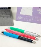 SCHNEIDER Golyóstoll, 0,5 mm, nyomógombos, sötétkék színű tolltest, SCHNEIDER "Haptify", kék