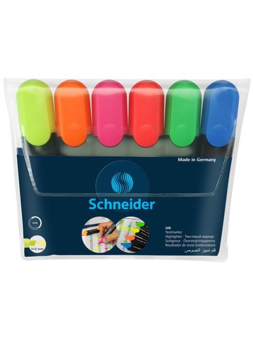 SCHNEIDER Szövegkiemelő készlet, 1-5 mm, SCHNEIDER "Job 150", 6 különböző szín