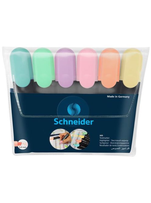 SCHNEIDER Szövegkiemelő készlet, 1-5 mm, SCHNEIDER "Job Pastel", 6 különböző pasztell szín