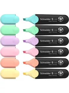   SCHNEIDER Szövegkiemelő készlet, 1-5 mm, SCHNEIDER "Job Pastel", 6 különböző pasztell szín