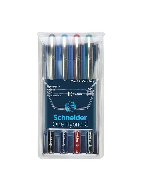 SCHNEIDER Rollertoll készlet, 0,3 mm, SCHNEIDER "One Hybrid C", 4 szín