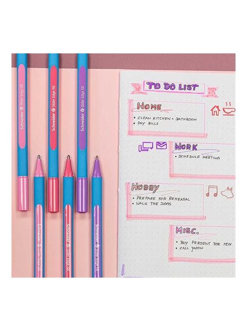 SCHNEIDER Golyóstoll, 0,7 mm, kupakos, SCHNEIDER "Slider Edge XB Pastel", lila