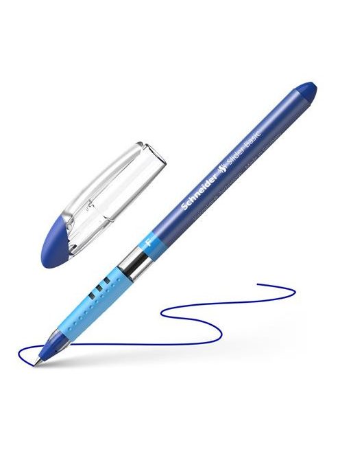 SCHNEIDER Golyóstoll, 0,3 mm, kupakos, SCHNEIDER "Slider Basic F", kék