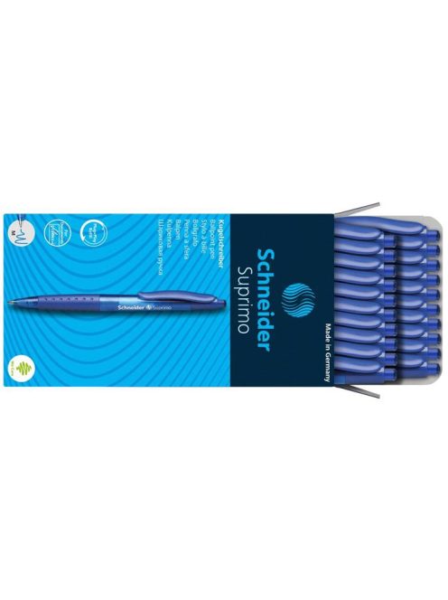 SCHNEIDER Golyóstoll, 0,5 mm, nyomógombos, SCHNEIDER "Suprimo", kék